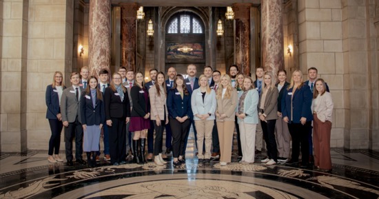 Nebraska LEAD Class 44 poses for a group photo in the Nebraska State Capitol in Lincoln on Jan. 26, 2026. Applications are now being accepted for Class 45 which begins in September 2026.